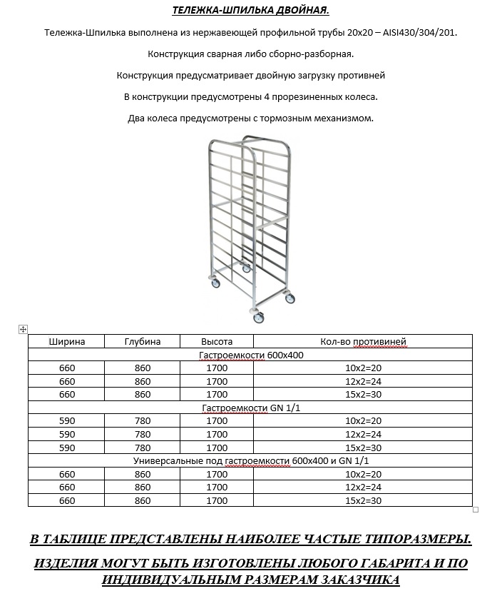 Тележка шпилька чертеж